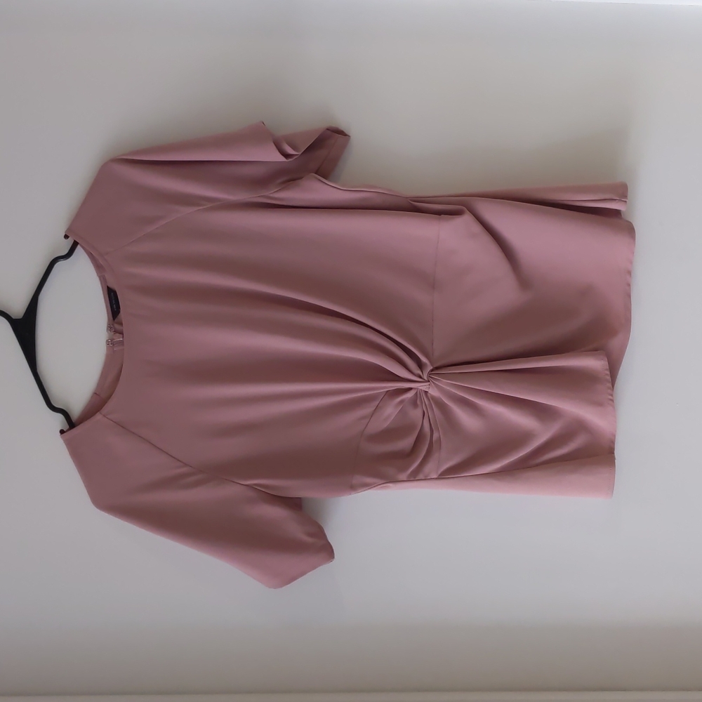 Short sleeve knot front blouse